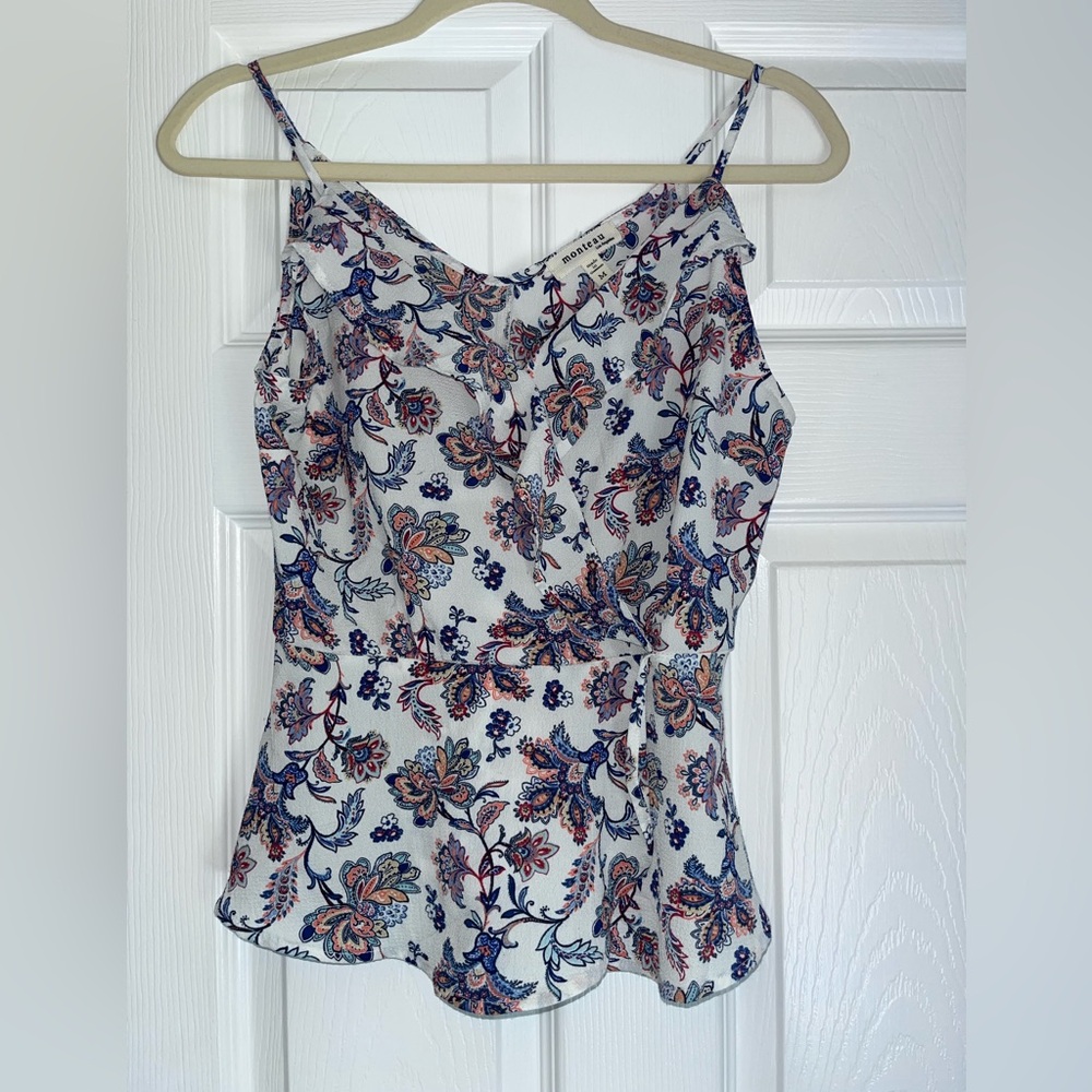 Monteau Blue and Orange Camisole Top